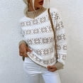 thumbnail image 1 of BONIXOOM Fall Sweaters Baggy Fit Sweater Cardigan Christmas Round Neckline Womens Sweaters Cardigan White M(US:6), 1 of 5