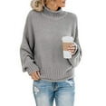 thumbnail image 1 of BONIXOOM Fall Sweaters For Women 2023 Baggy Fit Sweater Pullover Casual Round Neckline Cardigan Sweater Gray 2XL(US:12), 1 of 7