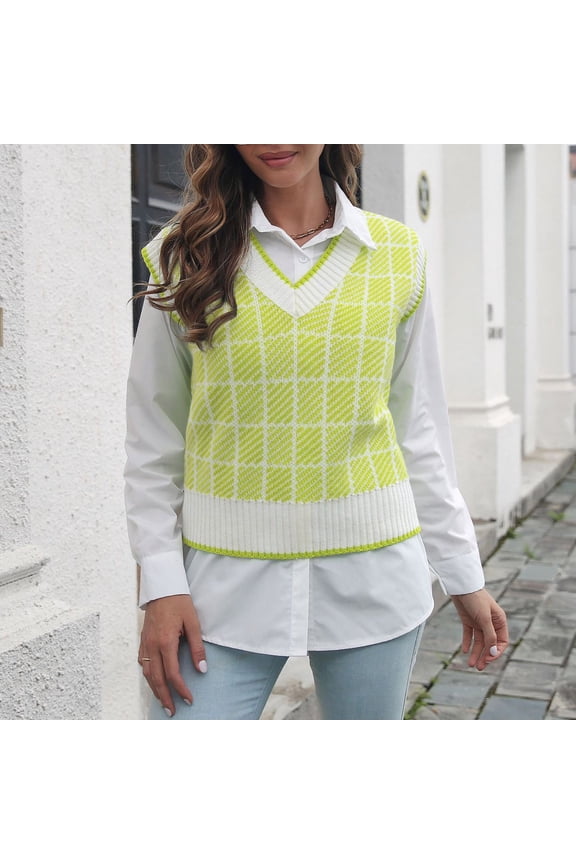 Fall Sweaters Modern Fit Jacket Pullover Vacation V-Neck Womens Sweaters Cardigan Yellow L(US:8)