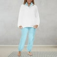 thumbnail image 1 of BONIXOOM Family Christmas Pajamas Matching Sets Christmas Pajamas Women Sleepwear None Long Sleeve Solid Sleepwear Sets Light Blue S, 1 of 6