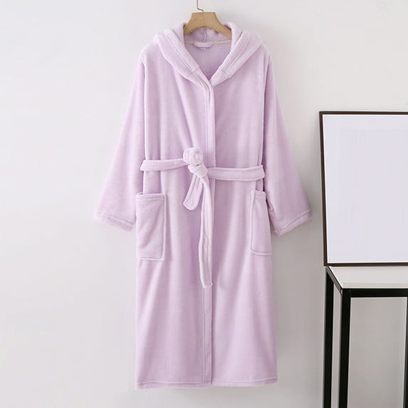 BONIXOOM Family Christmas Pajamas Matching Sets Girls Christmas Pajamas Loungewear Belt Long Sleeve Solid Sleepwear Sets Purple XL