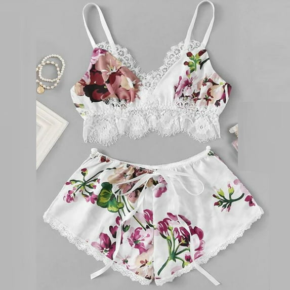 BONIXOOM Family Christmas Pajamas Matching Sets Girls Christmas Pajamas Sleepwear Drawstring Sleeveless Printed Sleepwear Sets White S