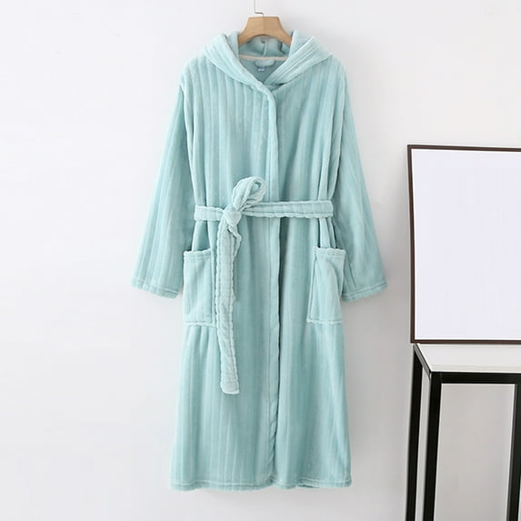 BONIXOOM Family Christmas Pajamas Silk Pajamas For Women Loungewear Belt Long Sleeve Solid Sleepwear Sets Light Blue XXL