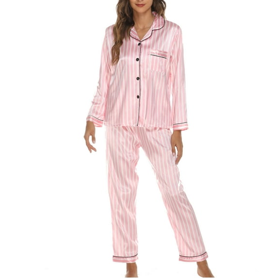 BONIXOOM Family Christmas Pajamas Womens Pajamas Loungewear None Long Sleeve Solid Sleepwear Sets Pink M