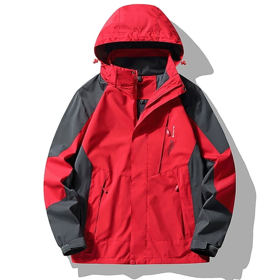 BONIXOOM Fleece Jacket Women Ski Jacket Women Hooded Lightweight Winter Christmas Puffer Jacket Red 3XL