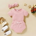 thumbnail image 1 of BONIXOOM Girls Shorts Girls Vest Mid Waist Party Travel Soft Solid Active Fit Comfort Waist None Standard Shorts Pink, 1 of 8