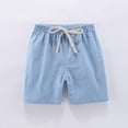 thumbnail image 1 of BONIXOOM Girls Shorts Toddler Pant Mid Waist Holiday Travel Breathable Solid Active Fit Comfort Waist None Standard Shorts Blue, 1 of 5