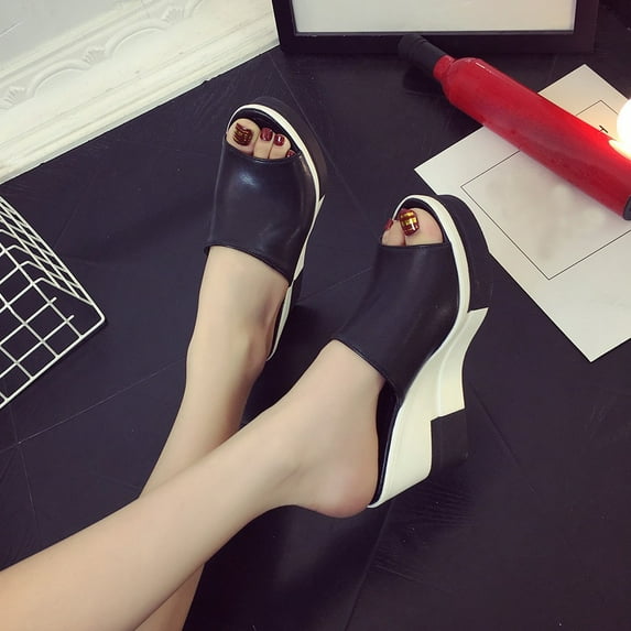 BONIXOOM House Slippers For Woman Clearance None None V-Day Casual Summer Walking Shoes Women Black Size 39