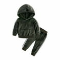 thumbnail image 1 of BONIXOOM Kid Toddler Girl Clothes Children'S Clothing Clearance Long Sleeve Round Neckline Belt Christmas Set Army Green 2-3 Years, 1 of 1