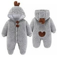 thumbnail image 1 of BONIXOOM Kids Clearance Clothes Kid Toddler Girl Clothes Fashion Spring Crew Neck Tie Solid Long Sleeve Jumpsuit Gray 80, 1 of 1