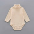 thumbnail image 1 of BONIXOOM Kids Clearance Clothes Kid Toddler Girl Clothes Fashion Spring Round Neckline Button Solid Long Sleeve Jumpsuit Beige 74, 1 of 1