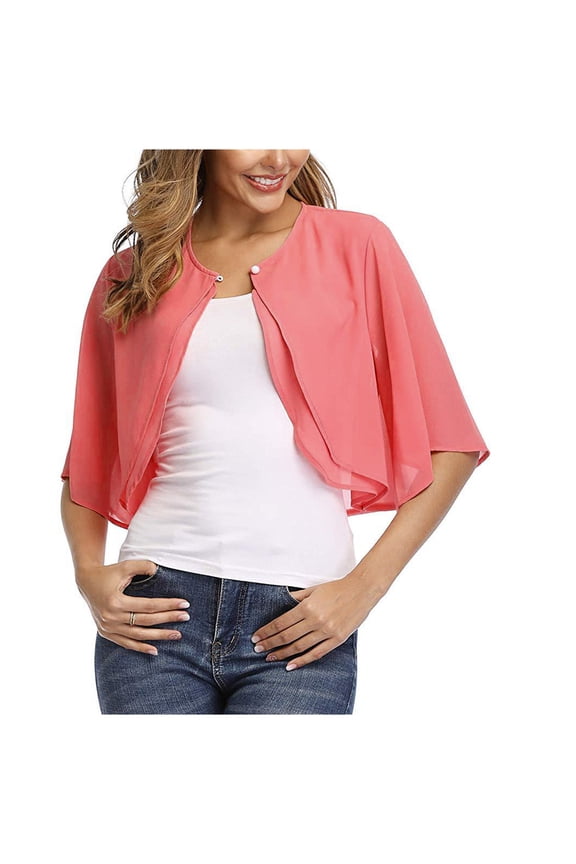 Lightweight Cardigans For Women Plush Cardigan Womens Long Sleeve Buckle Solid Vacation Cardigan Pink 2XL