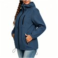 thumbnail image 1 of BONIXOOM Lightweight Jacket Women, Color Block Hooded Zip Jacket with Zipper Pockets Drawstring Hem Navy S-2XL, 1 of 8