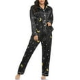 thumbnail image 1 of BONIXOOM Matching Christmas Pajamas For Couples Christmas Pajamas Women Sleepwear None Long Sleeve Solid Sleepwear Sets Black XL, 1 of 4