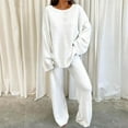 thumbnail image 1 of BONIXOOM Matching Christmas Pajamas For Couples Pajamas For Women Sleepwear None Long Sleeve Solid Sleepwear Sets White XXXL, 1 of 7