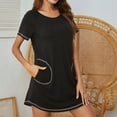 thumbnail image 1 of BONIXOOM Matching Christmas Pajamas Girls Christmas Pajamas Sleepwear Drawstring Short Sleeve Solid Sleep Tops Black L, 1 of 9
