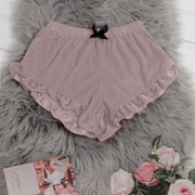 BONIXOOM Matching Christmas Pajamas Silk Pajamas For Women Sleepwear Belt Sleeveless Animal Print Sleep Shorts Gray XXL