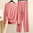thumbnail image 1 of BONIXOOM Matching Christmas Pajamas Womens Christmas Pajamas Sleepwear None Long Sleeve Solid Sleepwear Sets Hot Pink XL, 1 of 5