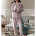 thumbnail image 1 of BONIXOOM Matching Family Christmas Pajamas Christmas Pajamas Women Loungewear Belt Long Sleeve Printed Sleep Tops Purple M, 1 of 7