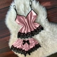 thumbnail image 1 of BONIXOOM Matching Family Christmas Pajamas Womens Christmas Pajamas Sleepwear Belt Sleeveless Solid Sleepwear Sets Pink M, 1 of 6