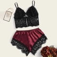 thumbnail image 1 of BONIXOOM Matching Family Christmas Pajamas Womens Christmas Pajamas Sleepwear Drawstring Sleeveless Solid Sleepwear Sets Wine XXL, 1 of 6