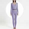 thumbnail image 1 of BONIXOOM Matching Family Christmas Pajamas Womens Pajamas Leisure None Long Sleeve Solid Sleepwear Sets Purple M, 1 of 4
