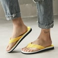 thumbnail image 1 of BONIXOOM Mens Slippers Clearance Slip-On Platform V-Day Casual Summer Shoes For Men Yellow Size 9.5-10, 1 of 8