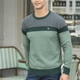 thumbnail image 1 of BONIXOOM Mens Sweater Modern Fit Sweater Pullover Casual Crew Neck Mens Cardigan Sweater Green 3XL(US:14), 1 of 4