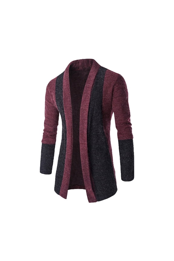 Mens Sweater Relaxed Fit Sweater Cardigan Work V-Neck Mens Cardigan Sweater Wine 2XL(US:12)