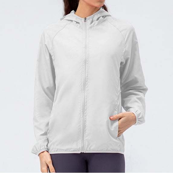 BONIXOOM Packable Puffer Jacket Women Long Sleeve Full Zip Trench Mid-length Work Jackets For Women White L(US:8)