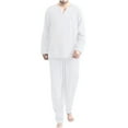 thumbnail image 1 of BONIXOOM Pajamas For Men Christmas Pajamas Loungewear None Long Sleeve Sleepwear Sets Solid White XXXL, 1 of 3