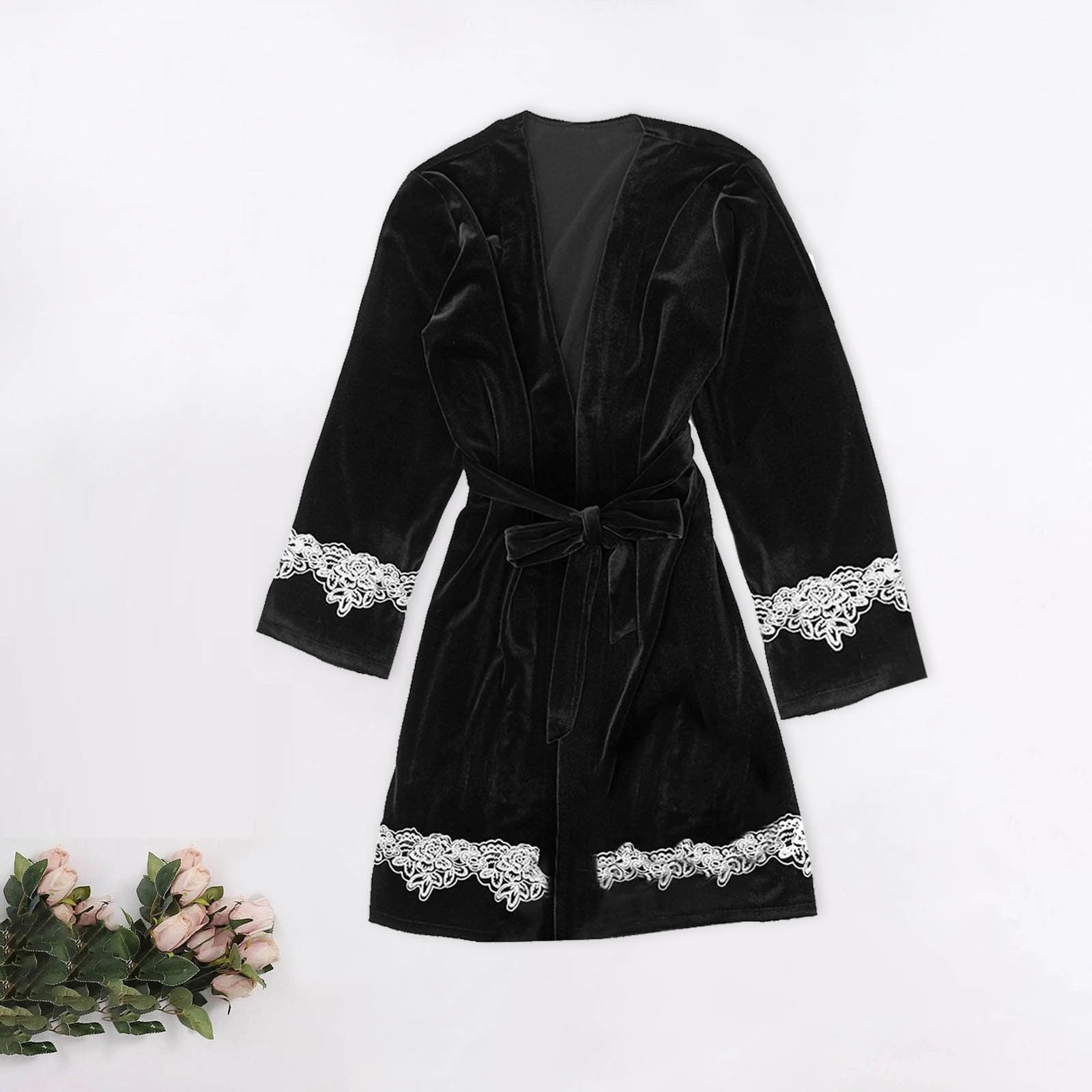 BONIXOOM Pajamas For Women Couples Christmas Pajamas Loungewear None Long Sleeve Sleep Tops Solid Black S