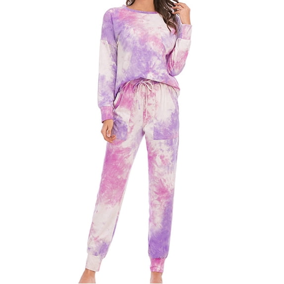 BONIXOOM Pajamas For Women Couples Christmas Pajamas Sleepwear None Long Sleeve Sleepwear Sets Solid Purple L