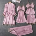thumbnail image 1 of BONIXOOM Pajamas For Women Family Christmas Pajamas Matching Sets Loungewear Belt Long Sleeve Sleepwear Sets Solid Pink XXL, 1 of 3