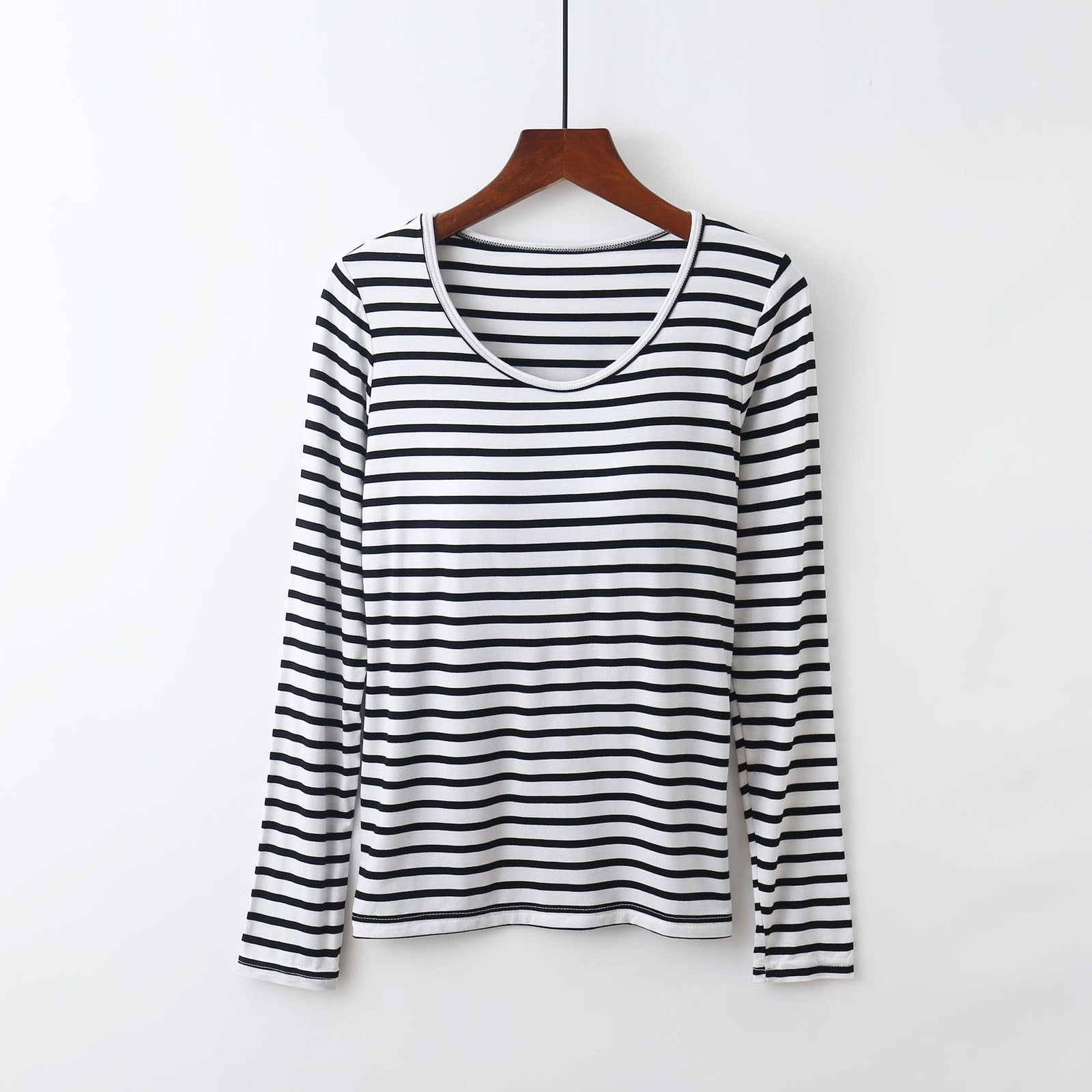 BONIXOOM Pajamas For Women Matching Family Christmas Pajamas Loungewear None Long Sleeve Sleep Tops Striped Black XXXL