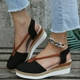 thumbnail image 1 of BONIXOOM Platform Sandals Women Clearance Fall Slip-On Platform Casual Fashion Shoes for Women Black Size 6.5, 1 of 4