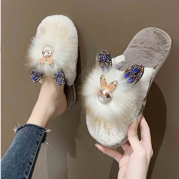 BONIXOOM Platform Sandals Women Clearance Slip-On None V-Day Casual Winter Shoes For Women Khaki Size 5.5