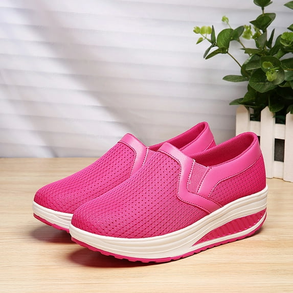 BONIXOOM Platform Sneakers for Women Shoes for Women Platform Shoes Running Slide Sandals Pink 2024 Summer Clearance Size 6.5