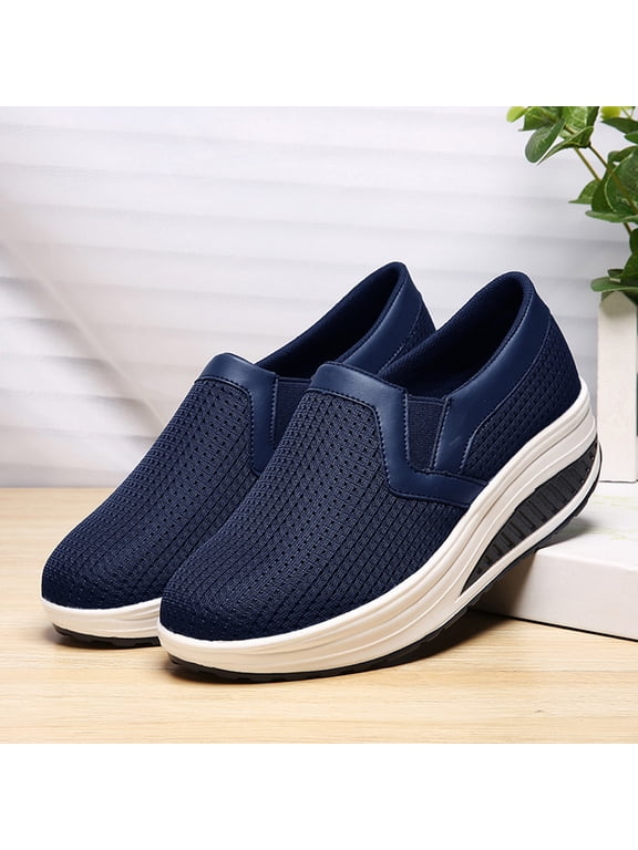 Platform Sneakers for Women Womens Shoes Platform Shoes Running Slide Sandals Blue 2024 Summer Clearance Size 5