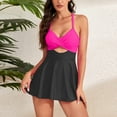 thumbnail image 1 of BONIXOOM Plus Size Dresses for Curvy Women Beach Vacation Crew Neck Tab Sleeveless Bandeau Set Geometric Black Dresses, 1 of 7