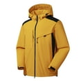 thumbnail image 1 of BONIXOOM Puffer Jacket Womens Full Zip Backpacking Water-Resistant Solid Casual Zip Up Jackets For Women Yellow L(US:8), 1 of 2
