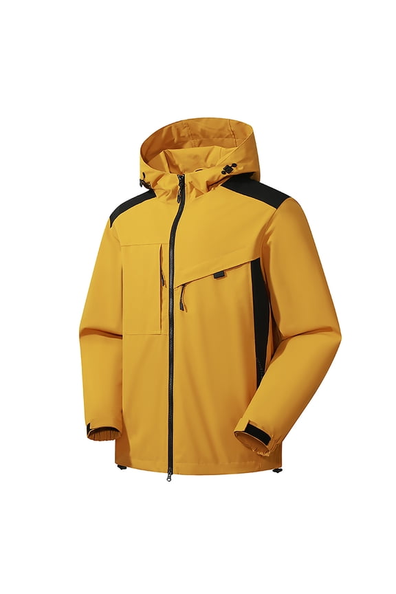 Puffer Jacket Womens Full Zip Backpacking Weather proof Solid Vacation Zip Up Jackets For Women Yellow S(US:4)