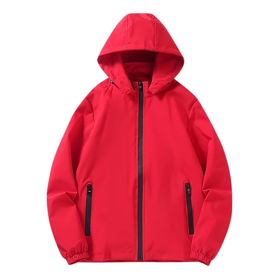 BONIXOOM Puffer Jacket Womens Quilted Jackets For Women Drawstring Full Zip Winter Christmas Puffer Jacket Red 3XL