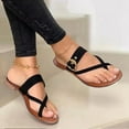 thumbnail image 1 of BONIXOOM Sandals Women Clearance Buckle None V-Day Casual Summer Shoes For Women Black Size 6, 1 of 3