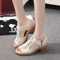 thumbnail image 1 of BONIXOOM Sandals Women Clearance Fall None Chunky Casual Fashion Womens Shoes Beige Size 6, 1 of 6