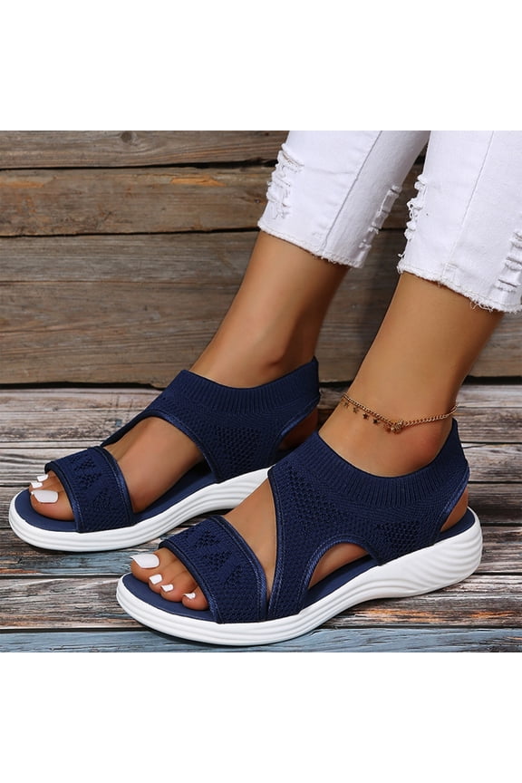 Sandals Women Clearance Fall Slip-On None Casual Fashion Womens Shoes Blue Size 8