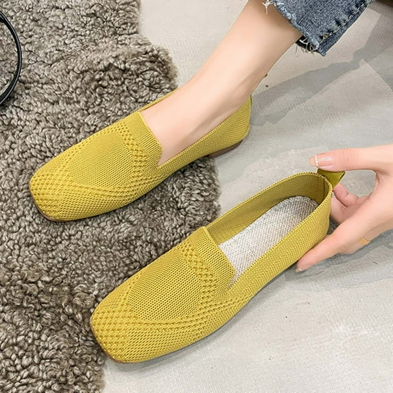 BONIXOOM Sandals Women Comfortable Clearance Fall None Wedge Casual Fashion Shoes for Women Yellow Size 7.5