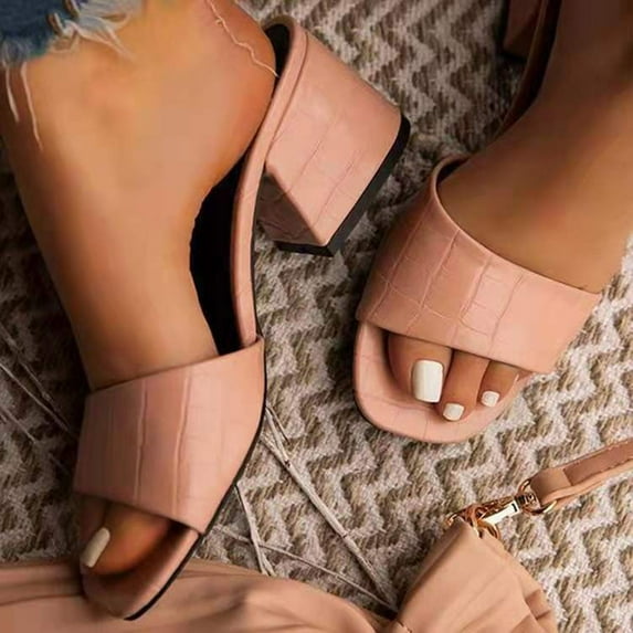 BONIXOOM Sandals Women Comfortable Clearance Fall Slip-On None Casual Fashion Shoes for Women Pink Size 6.5