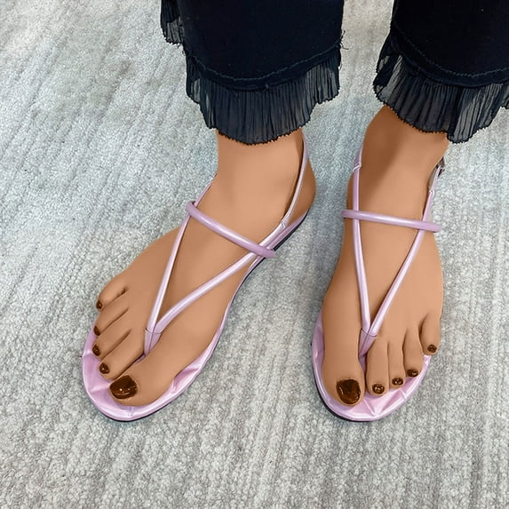 BONIXOOM Sandals for Women 2024 Clearance Fall Slip-On None Casual Fashion Shoes for Women Hot Pink Size 7