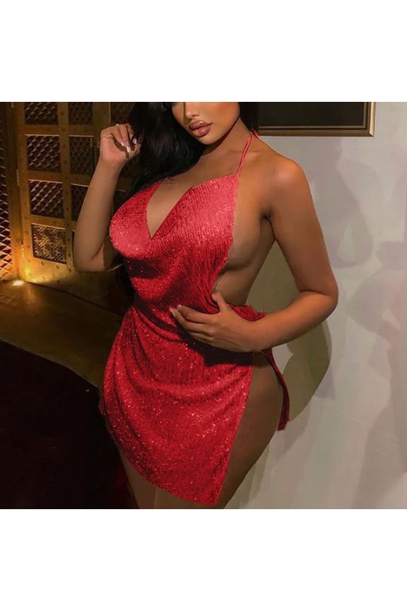 Sexy Dresses for Women Date Night Multi-theme Work V-Neck Tab Long Sleeve Lace Skirt Solid Red Dresses